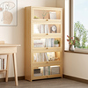实木书柜家用落地带门，收纳柜大容量防尘置物柜，简易多层儿童书架子