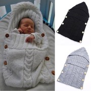 婴儿外套宝宝毛衣针织睡袋ins保暖秋冬季P加绒秋冬上衣女女童