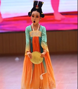 儿童执镜佣表演服女童，汉服襦裙汉唐舞，演出服中国风民族舞服装