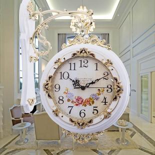 双面钟表两面，壁钟石英钟欧式挂钟静音双面挂钟，客厅时尚创意