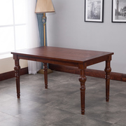 美式实木餐桌小户型餐桌椅A组合做旧乡村法欧式桌子长方形西