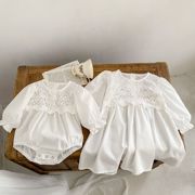 姐妹装婴儿连体衣宝宝衣服长袖女童裙子6个月春秋连衣裙1-2-3周岁
