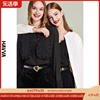 havva2024春季黑色波点衬衫，女设计感小众，法式雪纺衬衣c3-0862