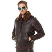 男装夹克空军飞行皮衣，新西兰发泡植鞣绵羊皮g1真皮翻领夹克