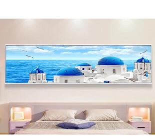 印花DMC十字绣客厅卧室床头温馨风景画地中海爱琴海海景