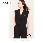 Amii小香风西装马甲女士夏季2024法式无袖马夹背心女外穿上衣