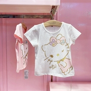 hello Kitty凯蒂猫女童夏季薄款短袖T恤卡通印花圆领半袖上衣