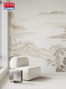 现代新中式水墨画江山，壁纸定制壁画客厅背景墙壁纸，卧室墙纸墙布