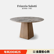 圆形大理石餐桌，意式极简饭桌，varnis大户型桌子
