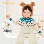 巴拉巴拉婴儿毛衣套头线衫冬男宝宝针织衫女童打底衫时尚大方精致