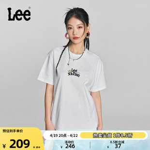 Lee24春夏Oversize卡通图案印花白色女短袖T恤LWT0082234LE