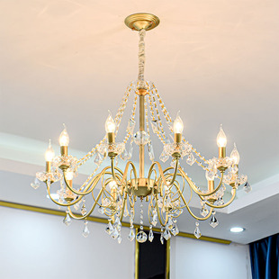轻奢水晶吊灯欧美式简约现代客厅，灯餐厅温馨主卧室灯法式复古灯具