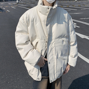 美式立领杏色冬季棉服加厚2023年时尚韩版面包服纯色外套棉袄