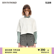 IIIVIVINIKO夏季摩登短⽅型简洁全棉短袖T恤女M320529378F