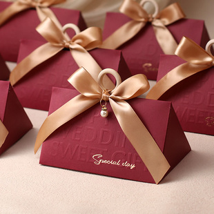 婚庆用品结婚喜糖盒，2024糖盒婚礼喜糖袋伴手礼盒，手提盒子空盒