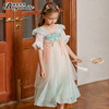 女童国风公主裙夏装，2023儿童洋气，汉服连衣裙小女孩蝴蝶雪纺裙