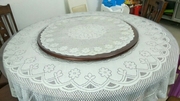 米色 针织蕾丝 棉布艺圆形桌布台布方形茶几布盖布圆桌桌布