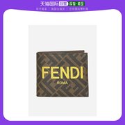 美国直邮Fendi 男士真皮卡夹钱包