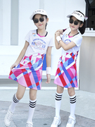 羽毛球服儿童套装女运动速干网球韩国尤衣尼克斯短袖连衣裙服