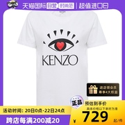 自营kenzo女式白色爱心大眼睛图案纯棉，t恤