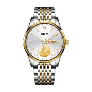DOM时来运转金貔貅手表超薄精钢男表M-1608G-7M-