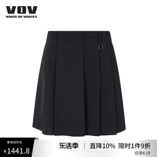 vov裙裤秋季女士休闲显瘦百褶短裤裙子61133300026