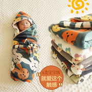 新生儿婴儿冬款包被加大尺寸宝宝春秋，抱被盖毯宝宝绒保暖双层加厚