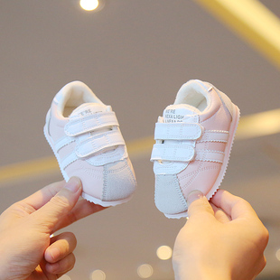 春秋冬季女宝宝二棉鞋1一2-3岁男小童阿甘鞋加绒婴儿软底学步鞋子