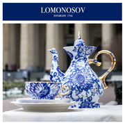 俄罗斯皇家瓷器 Lomonosov 凤歌 咖啡红茶杯碟糖奶罐果盘茶壶