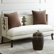 美式客厅沙发法式新古典(新古典)设计师样板房，布艺沙发欧式简约双人沙发