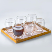 双层隔热玻璃杯套装透明加厚防家用啡泡茶杯，家用客厅简约喝水杯子