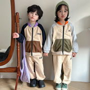 儿童春装套装运动男童2024春秋季宝宝休闲女童卫衣外套两件套