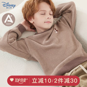 迪士尼男童毛衣冬季儿童加绒加厚针织外套上衣宝宝纯棉针织衫