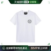 香港直邮Versace范思哲男士短袖T恤衫黑色圆领个性印花图案透气
