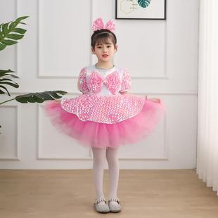 六一儿童演出服女童蓬蓬纱裙幼儿园舞蹈服可爱公主裙蝴蝶结表演服