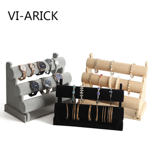 vi-arick绒布单层三层手镯，架子展示架饰品展示架手表手链架子