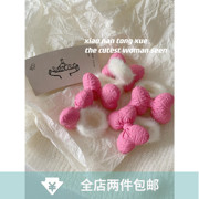xntx可爱百搭小枕头粉色蝴蝶结，儿童发圈女童白色毛绒绒(毛绒绒)毛巾圈发绳