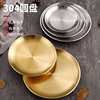 韩式304不锈钢圆盘圆形餐盘，咖啡厅托盘加厚蛋糕，盘菜碟水果平盘子