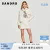 SANDRO Outlet女装法式优雅白色高腰粗花呢短裙半身裙SFPJU00701