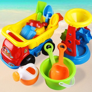 儿童沙滩玩具车套装水桶，挖沙铲子玩沙海边宝宝，小男女孩工具决明子