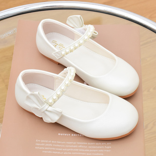 女童公主鞋春秋季儿童小白鞋洋气软底宝宝单鞋学生表演出皮鞋