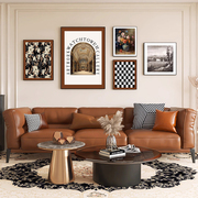 美式轻奢客厅装饰画欧式艺术，高级感组合画复古风格沙发背景墙挂画