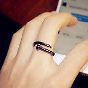 韩国时尚显气质钛钢钉子戒指日韩个性潮人饰品男生女士情侣指环