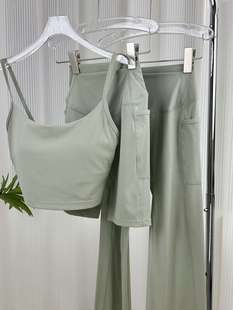 澳洲单 纯原单 小众牌 鼠尾草绿色运动瑜伽内衣短裤喇叭裤套装