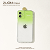zuom 简约渐变色荧光绿15mini适用ip14苹果13手机壳iPhone12promax11女透明xr防摔保护套s软硅胶8p全包7p