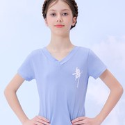 儿童舞蹈服女童练功服短袖舞字服上衣中国舞夏季少儿T恤衫舞