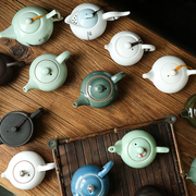 紫砂西施壶青瓷茶壶开片可养单壶家用陶瓷功夫茶具简约套装泡茶器