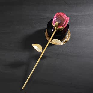 创意水晶玫瑰花摆件七夕情人节礼物创意送女友女朋友老婆实用