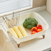 日式沥水碗架碗碟滴水架塑料角架厨房厨具排水碗盆收纳置物架碗盘