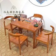 阳台实木小茶桌简约现代功夫茶几新中式，两用看书写字桌小户型茶台